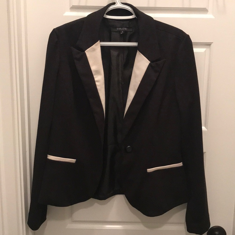 Black and white blazer
